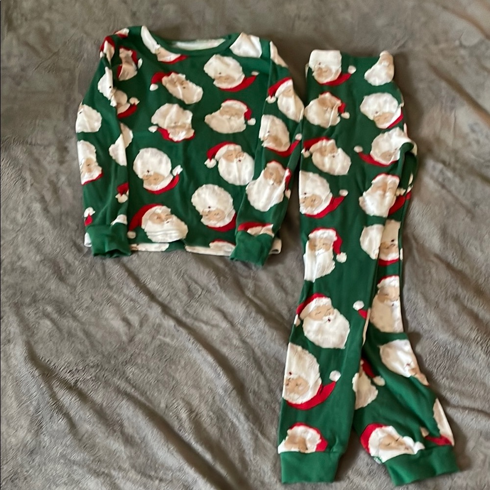Carter's Green and White Santa Pajama Set